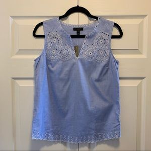 NWT J.Crew Embroidered Circles Sleeveless Top, size 0